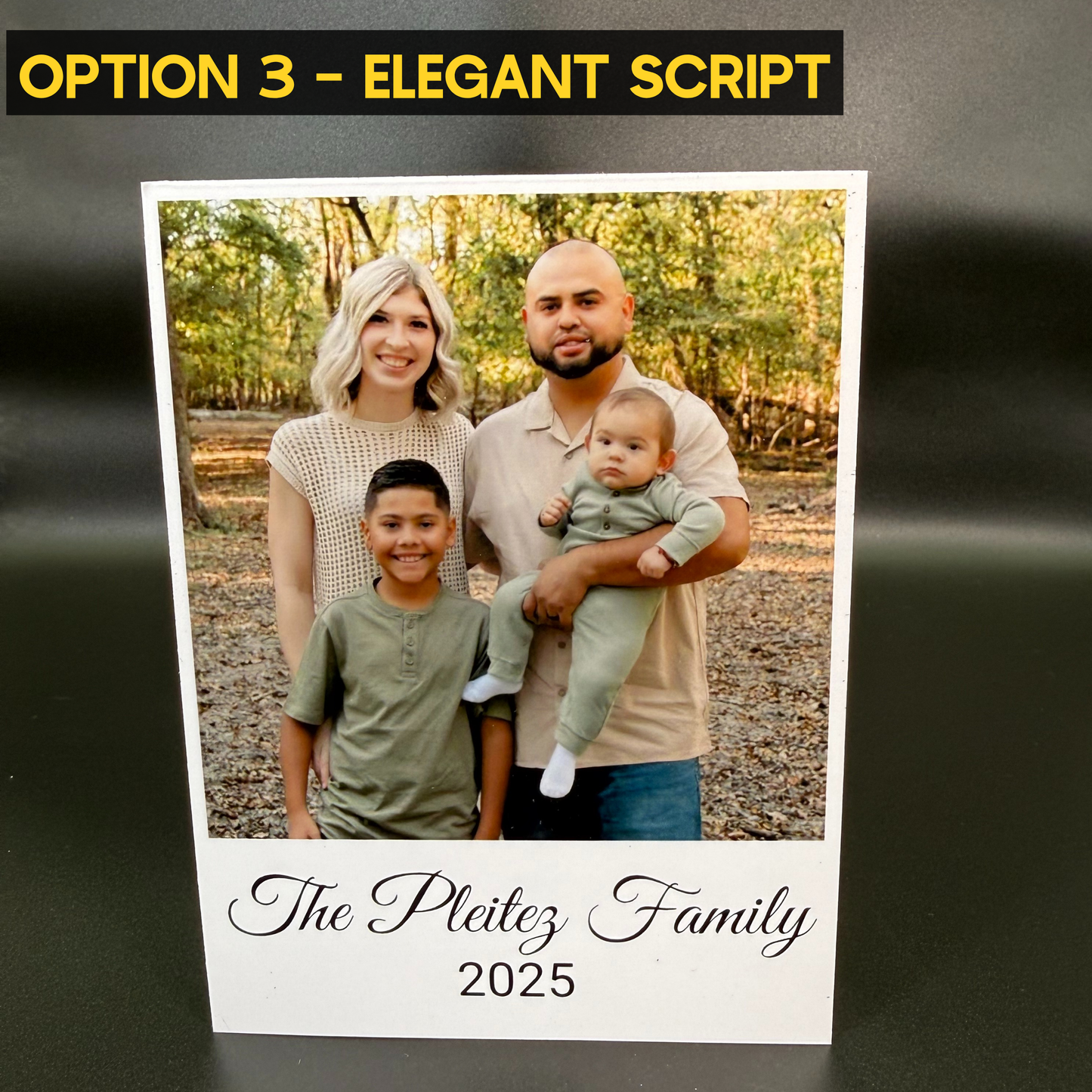 Polaroid Photo Magnets | Custom Text, Font Options, Set of 4