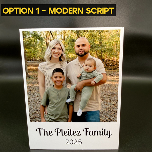 Polaroid Photo Magnets | Custom Text, Font Options, Set of 4